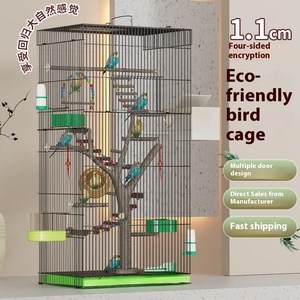 Maison de luxe grande hauteur perroquet Cage à oiseaux grande Villa fer Construction métal oiseau Wren Cage écologique grande Cage d'élevage - Product Image 1