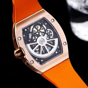 Montres mécaniques pour hommes, <span class=keywords><strong>montre</strong></span> RM 67-01, matériau métallique, <span class=keywords><strong>ultra</strong></span>-fine, squelette, style tendance, <span class=keywords><strong>montre</strong></span> automatique de luxe, or rouge, qualité supérieure - Product Image 5