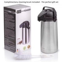Agent d'achat domestique Pompe thermos à pression d'air en acier inoxydable Bouteille thermique portable isolée sous vide à double paroi