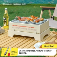 Barbecue jetable sans fumée en céramique, portable, antirouille, pour le camping en plein air