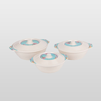 Casserole de service élégante en mélamine à double poignée pour la cuisine, avec couvercle et motif floral imprimé, vente en gros