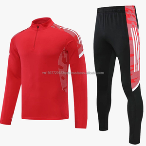 Conjunto de Camiseta de Fútbol Estampada de Manga Larga para Adolescentes, Chaqueta Deportiva con Media Cremallera Unisex, Logotipo Personalizable, Secado Rápido, Transpirable, Otoño - Product Image 3