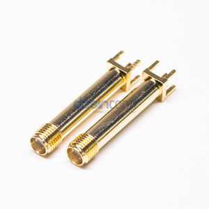 ขั้วต่อตัวเมีย SMA ยาว180องศาชุบทองสำหรับเมาท์ PCB - Product Image 4