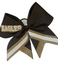 Nœud de cheerleading personnalisé rouge, noir et or à paillettes en gros-grain pour enfants - Idéal pour les fêtes, les compétitions, la danse, les équipes de cheerleading, nœud pour cheveux, emballage carton