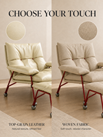 Fauteuil individuel sur mesure avec revêtement en cuir pleine fleur, chaise de salon moderne de luxe pour hôtel et usage domestique