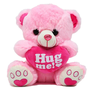 A064 ODM Oso de peluche Animal de peluche Rosa Felpa Hug Me Pink Heart Almohada Niños Niñas Pareja Regalo San Valentín Felpa Corazón Almohada - Product Image 1