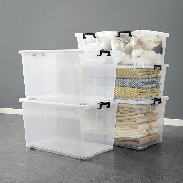 Boîte de rangement en plastique écologique organisateur de bureau en plastique conteneurs de stockage à domicile