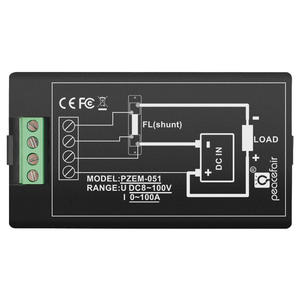 Peacefair PZEM-051 4 en 1 8-100V Afficheur LCD Voltmètre Ampèremètre Numérique Panneau Solaire Puissance DC Compteur d'Énergie 50A <span class=keywords><strong>Shunt</strong></span> - Product Image 6