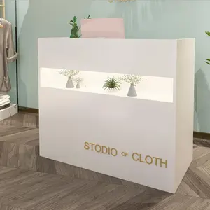 Özel Logo giyim mağazası Modern perakende fatura sayacı resepsiyon yazarkasa masası süpermarket kasası