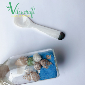 Cuillère à caviar spéciale faite à la main La combinaison de nacre blanche et noire Design extrêmement unique Taille 10cm - Product Image 5