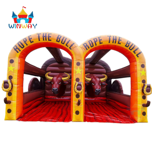 Vente en gros directe usine : Jeu gonflable 'the Bull' à double piste avec cordes - Manège interactif de divertissement extérieur pour fêtes foraines - Product Image 1