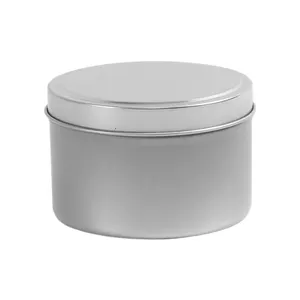 Có Thể Tái Chế Bán Buôn 4Oz 8Oz Rỗng Vòng Liền Mạch Matte Màu Đen Nến Kim Loại Đóng Gói Tin Container Có Nắp Đậy Hộp Thiếc Tin Jar