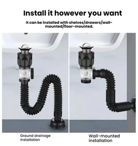 צינור ניקוז אוניברסלי רב תכליתי גמיש ואיכותי לכיור מטבח ואמבטיה, נגד סתימות - Product Image 6