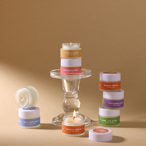 LANJO Bougie votive en cire de soja dans un mini pot en verre de 6 couleurs avec boîte cadeau de luxe moderne pour la décoration de la maison - Product Image 1