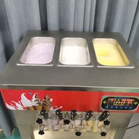 Machine à glace molle Tolcat commerciale 7 saveurs, sur pied, automatique, en acier inoxydable, pour glacier et pâtisserie