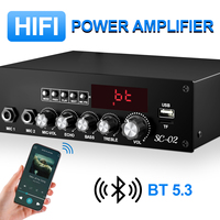 VIRE 70W*2 Ev Tipi Yüksek Güçlü Amfi 2.0 Kanal Stereo HIFI Dijital Surround Ses Sistemi Amfi FM USB Uzaktan Kumandalı AC 100-240V