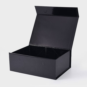 Fermeture magnétique pliante, noir mat brillant, emballage de détail, boîte-cadeau pour <span class=keywords><strong>robe</strong></span>, vente en gros, - Product Image 2