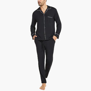 Pijamas de bambú personalizados para hombre, pijamas de lujo para hombre, ropa de dormir de alta calidad, pijamas premium para hombre, pijamas de bambú - Product Image 3