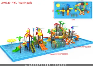 OEM Fabricantes Summer Amusement Park Fiberglass água grande slide Com Splash Equipment