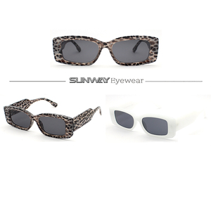 2025 Trending Small Rectangle Leopard Frame <b>Shades</b> Uv400 <b>Sun</b> Glasses for Men Women Fashion Retro Luxury Sunglasses Custom logo - Product Image 2