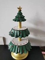 Support à dessert en résine en forme de sapin de Noël, plateau à collations à 3 niveaux, porte-cupcakes, plateau à fruits pour la table des fêtes