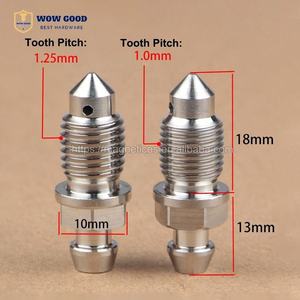 Tùy chỉnh Metric Carbon tốc độ thép núm vú phanh Caliper cống dầu xả bleeder chảy máu vít với nắp cao su - Product Image 3