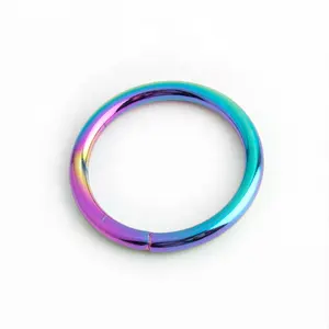 Nolvo World alta qualità 38mm metallo arcobaleno Non saldato O Ring fibbia rotonda per borse accessori chiusura ad anello