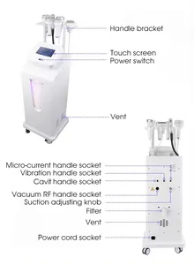Mesin vakum pelangsing badan profesional 6 dalam 1 5D 80k, mesin penurun berat badan Pengencang kulit lipo frekuensi radio rf