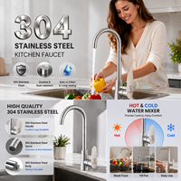 Robinet de cuisine écologique en acier inoxydable SUS304 sans plomb, mitigeur chaud/froid pour évier – Direct Usine