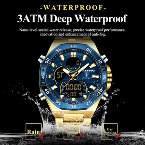 Poedagar E101 Nouvelle Montre Digitale Homme LED, Affichage Double Fuseau Horaire, Étanche en Acier Inoxydable, Montre Électronique à <span class=keywords><strong>Quartz</strong></span> pour Hommes - Product Image 2