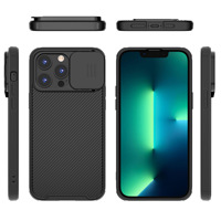Étui magnétique pour objectif d'appareil photo avec fenêtre coulissante de protection complète pour la série Apple iPhone, coque antichoc pour iPhone 12/13/14/15/16