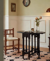 Table basse pliante portable style rétro français, design papillon, pour maison d'hôtes, salon, pâtisserie, balcon, salle à manger, restaurant, café