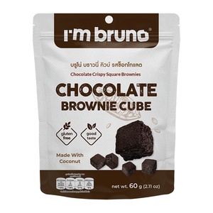 タイ産ブルーノマシュマロブラウニー60gクリスプバッグスナックフレッシュオレンジモカチョコレートキューブレッド - Product Image 1