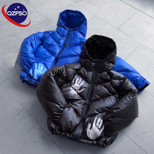 Chaqueta Acolchada QZFSO Personalizada con Revestimiento de Lona, Bordada, Reversible, Impermeable, Gruesa, con Capucha, Cortavientos, para Invierno - Product Image 1