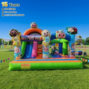 Castillo Inflable Comercial <span class=keywords><strong>de</strong></span> PVC <span class=keywords><strong>de</strong></span> 0.55mm con Tobogán, Modelo <span class=keywords><strong>Cocomelon</strong></span>, para Niños, Ideal para Alquiler en Eventos - Product Image 1