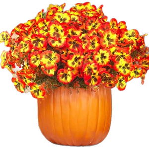 Fabricant transfrontalier de fleurs artificielles en soie, pâquerettes, décoration d'extérieur pour l'automne, 100 pièces, mélange orange et jaune - Product Image 5