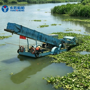 Bateau tondeuse à gazon en aluminium sur mesure pour utilisation aquatique, de bonne qualité, grande capacité, collecte jusqu'à 16 m³ de plantes aquatiques - Product Image 1