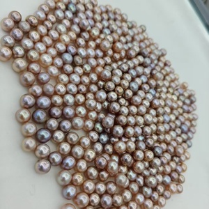 7,5-8,5mm 5A grado redondo Real agua dulce perlas naturales de agua dulce rosa púrpura naranja perlas sueltas perla Zhuji sin perforar - Product Image 3