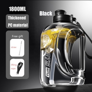 Durable Sports Kettle Transparent Body 1800ml Straw Water Bottle Custom Print with <b>Small</b> MOQ - Product Image 5