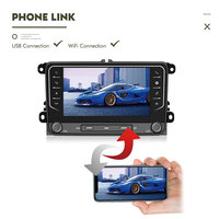 Autoradio Android 10 7 pouces pour VW, CarPlay sans fil, Android Auto, navigation GPS, radio FM RDS, 27 thèmes d'interface utilisateur, prise en charge de la caméra de recul