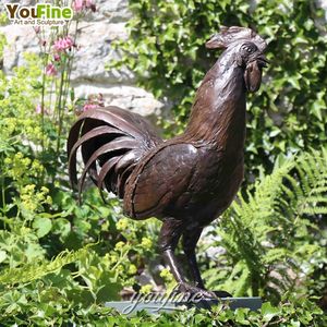 Estatua de gallo grande de bronce para exteriores, escultura de Metal para jardín, Patio - Product Image 4