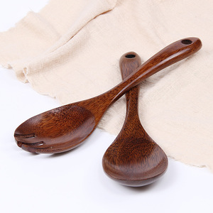 Non-stick <b>pan</b>, wooden spatula, wooden spoon, chicken wing wood long-<b>handled</b> spatula set, wooden stir-fry spatula with long - Product Image 2
