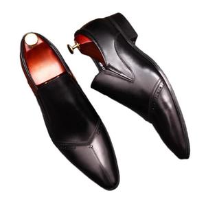 Nouvelles Chaussures Oxford Décontractées et Habillées pour Hommes en Cuir Véritable, Style Tendance, à Enfiler, Bout Fermé, Légères et Antidérapantes - Product Image 5