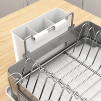 Grand égouttoir à vaisselle antirouille en acier inoxydable de qualité 304, support pour ustensiles et bols, organisateur de séchage pour comptoir de cuisine