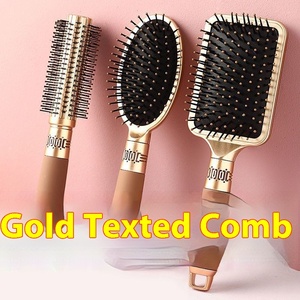 Set di spazzole per capelli placcate in oro con Logo privato personalizzato, popolare Set di pettini opachi Anti-groviglio in stile europeo