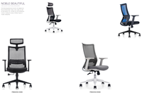 Chaise de bureau exécutive moderne et abordable avec support lombaire, appui-tête, design ergonomique, hauteur réglable, en tissu maillé, pivotante, pour bureau à domicile