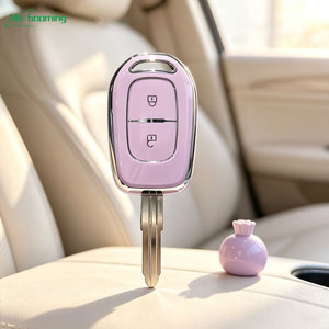 2 Boutons pour Renault Duster <span class=keywords><strong>Dacia</strong></span> Scenic Master Megane, Housse de <span class=keywords><strong>Clé</strong></span> de Voiture en TPU Souple, Étui de Protection, <span class=keywords><strong>Porte</strong></span>-clés, Anneau de <span class=keywords><strong>Clé</strong></span> - Product Image 1