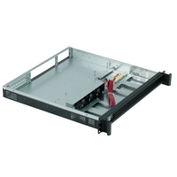 Casing PC Industri Kustomisasi Pemrosesan Chassis 1U dengan Panel Aluminium dan Casing Hitam