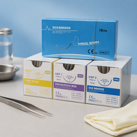 Sutures dentaires stériles non résorbables en soie et nylon, consommables dentaires multifilament en gros