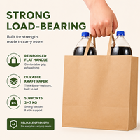Fabricante de Bolsas de Papel Personalizadas Clásicas con Asa Plana OEM, Bolsa de Compras de Papel Kraft Blanca y Marrón para Restaurante, Pizza, Ensaladas